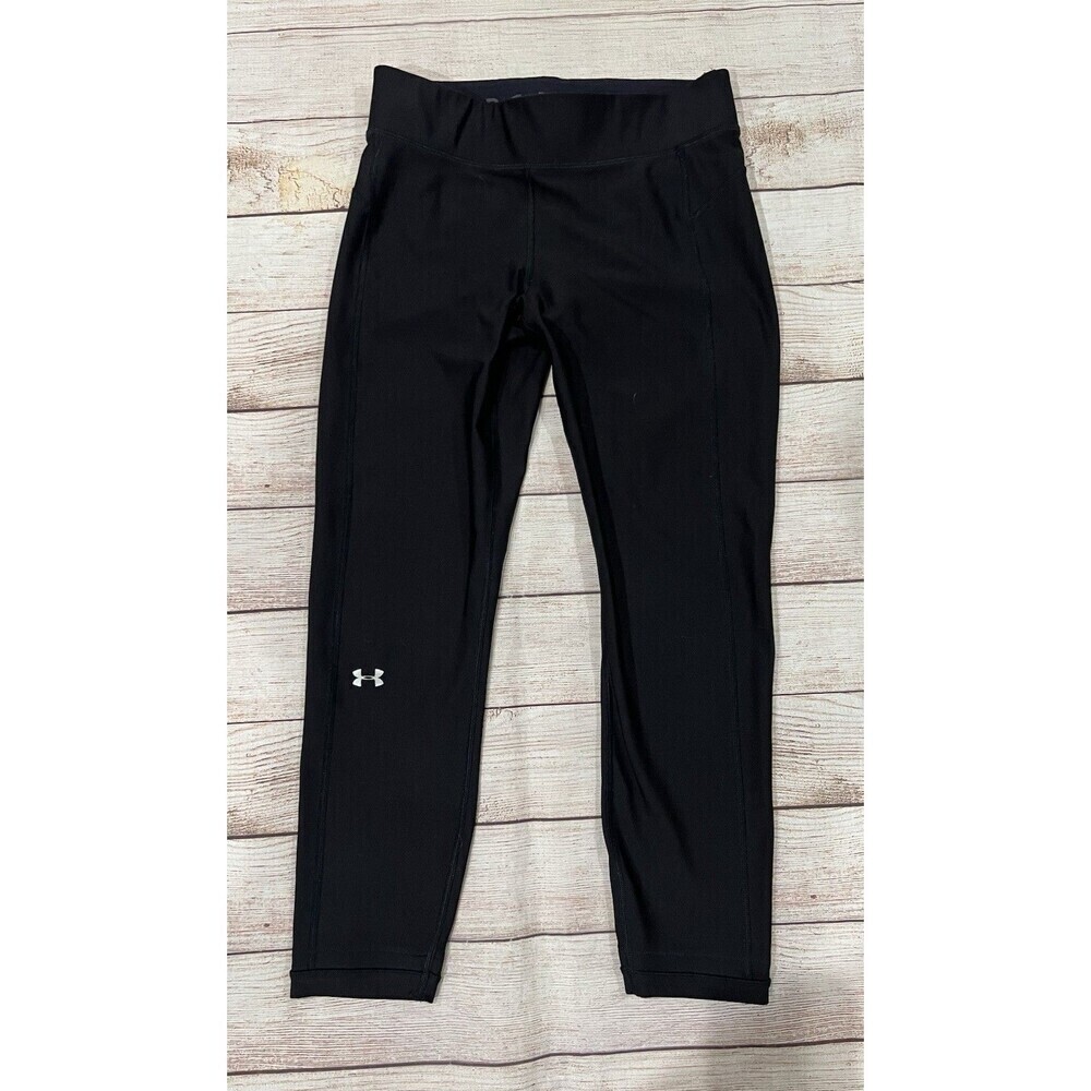 UNDER ARMOUR WOMEN'S HEATGEAR COMPRESSION Size Medium LEGGINGS Black